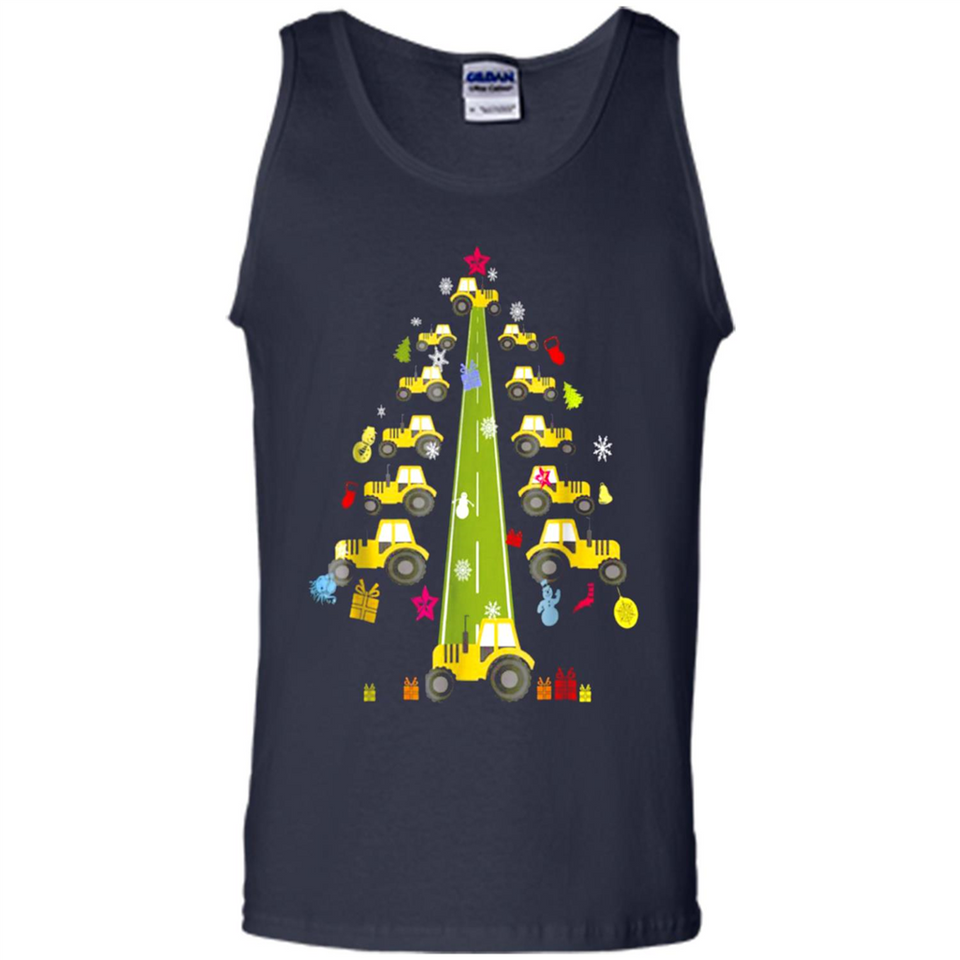 Tractor Car Christmas Tree T-shirt For Drivers