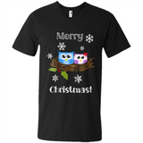 Cute Christmas Shirt Merry Christmas Snowflakes Owls Nest