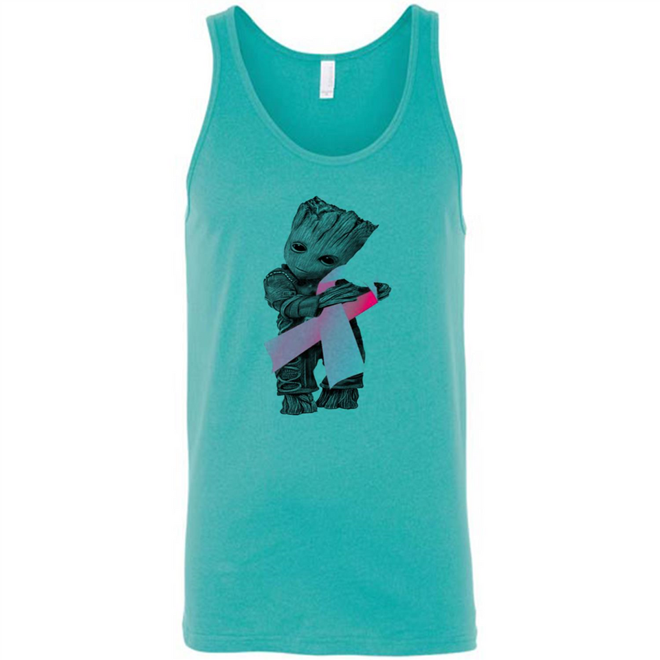 Groot Hug Breast Cancer - Canvas Unisex Tank