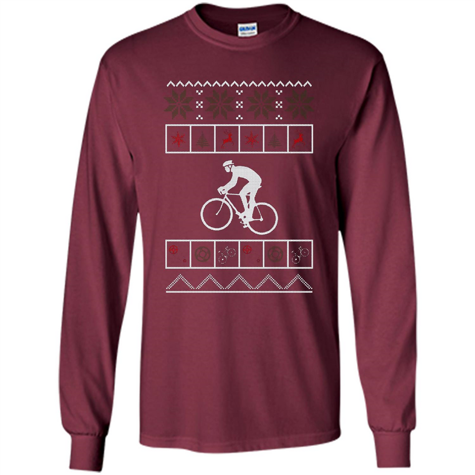 Christmas Ugly Sweater Cycling - Ugly Christmas Sweater - Long Sleeve T-Shirt