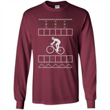 Christmas Ugly Sweater Cycling - Ugly Christmas Sweater - Long Sleeve T-Shirt