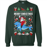Ugly Christmas Santa Riding Dolphin - Sweatshirt