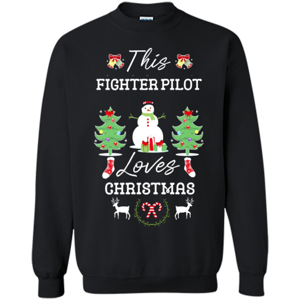 This Fighter Pilot Loves Christmas Tree Shirt with Snowman