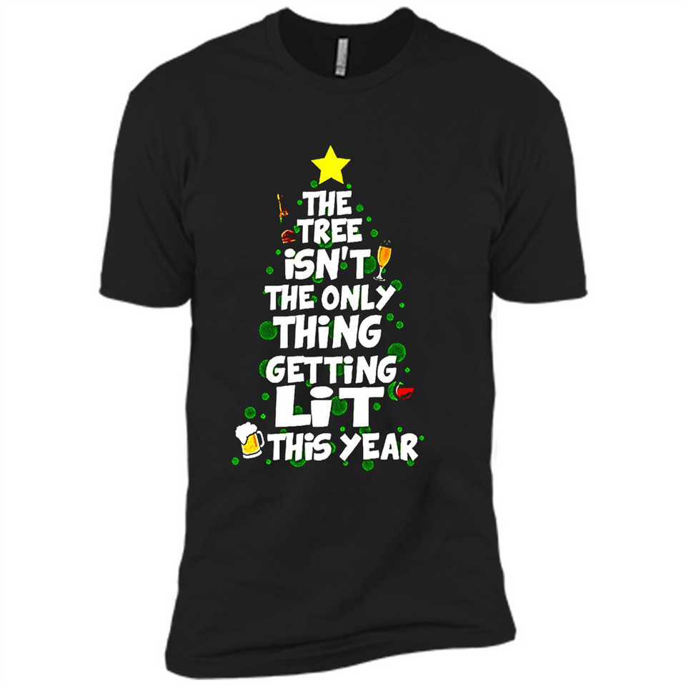 Funny Christmas Tree Drinking Sweatshirt Adult Boozy Festive - Premium Short Sleeve T-Shirt