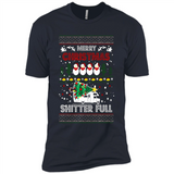Merry Christmas Shitter Full Christmas Tree Snowman Sweater PINGPONG - Premium Short Sleeve T-Shirt