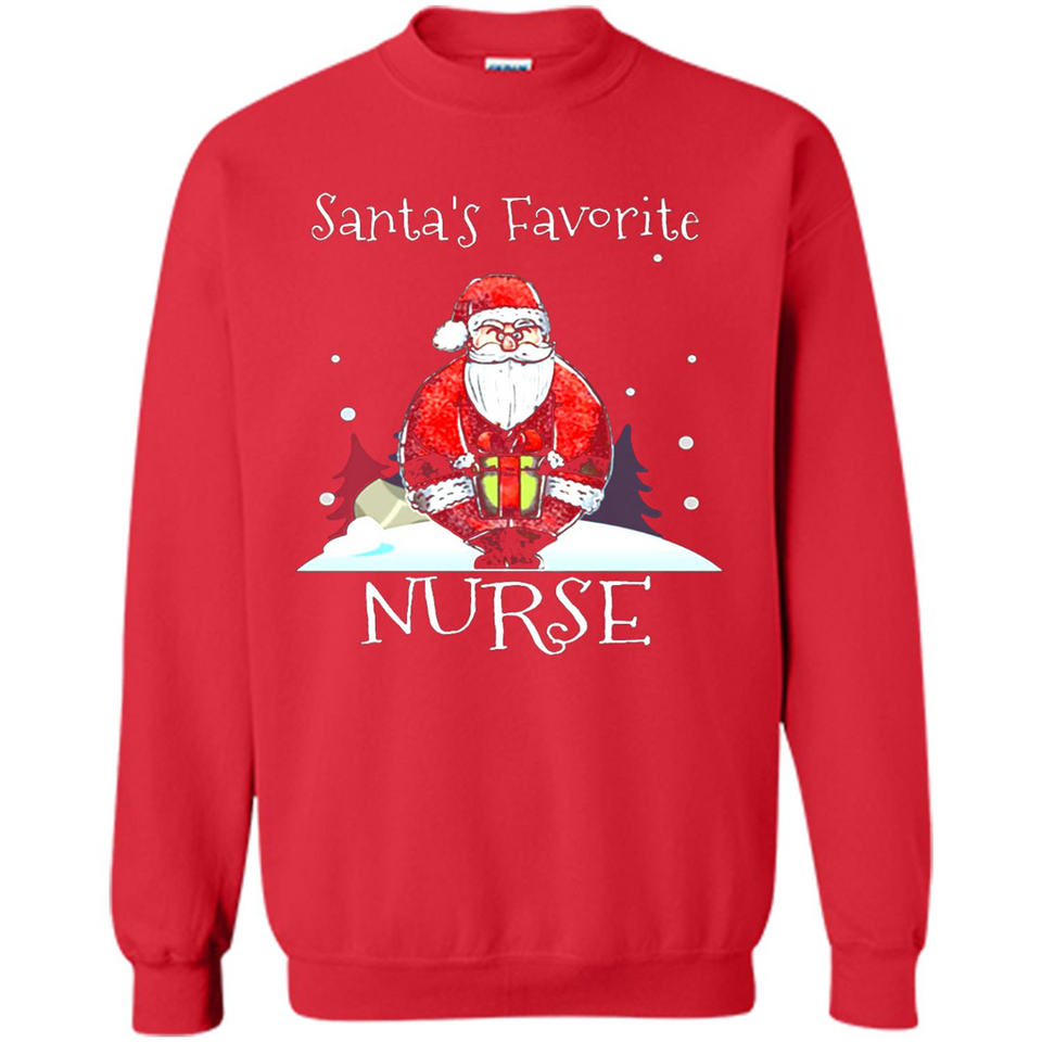 Funny Christmas Nurse Shirt, Santa_s Favorite Nurse - Sweatshirt