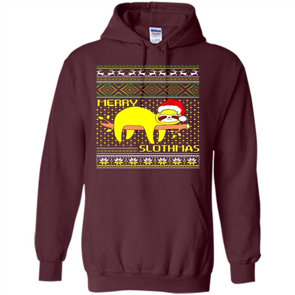 Merry Slothmas Sloth Christmas Sweater PINGPONG - Hoodie