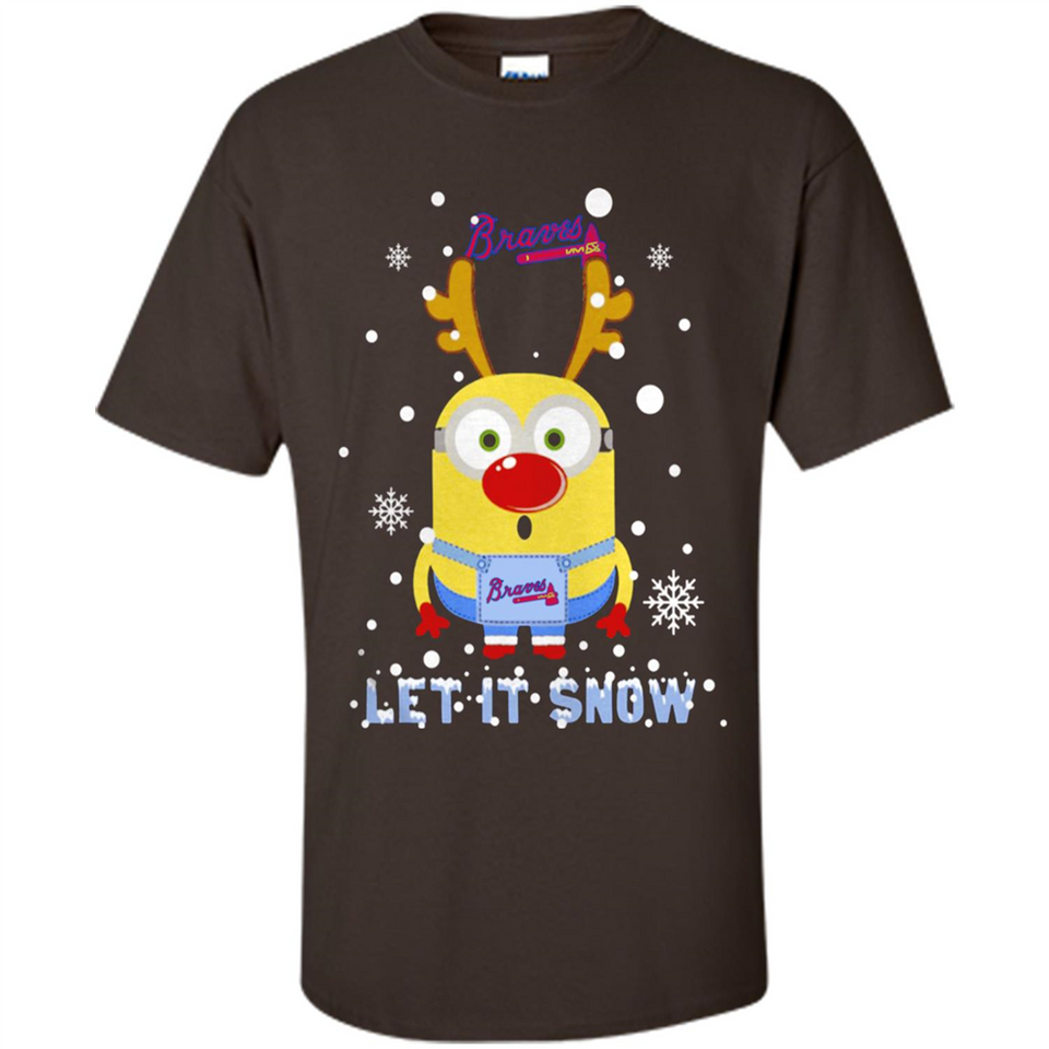 Minion Atlanta Braves Ugly Christmas Sweater Let it Snow - Shirt