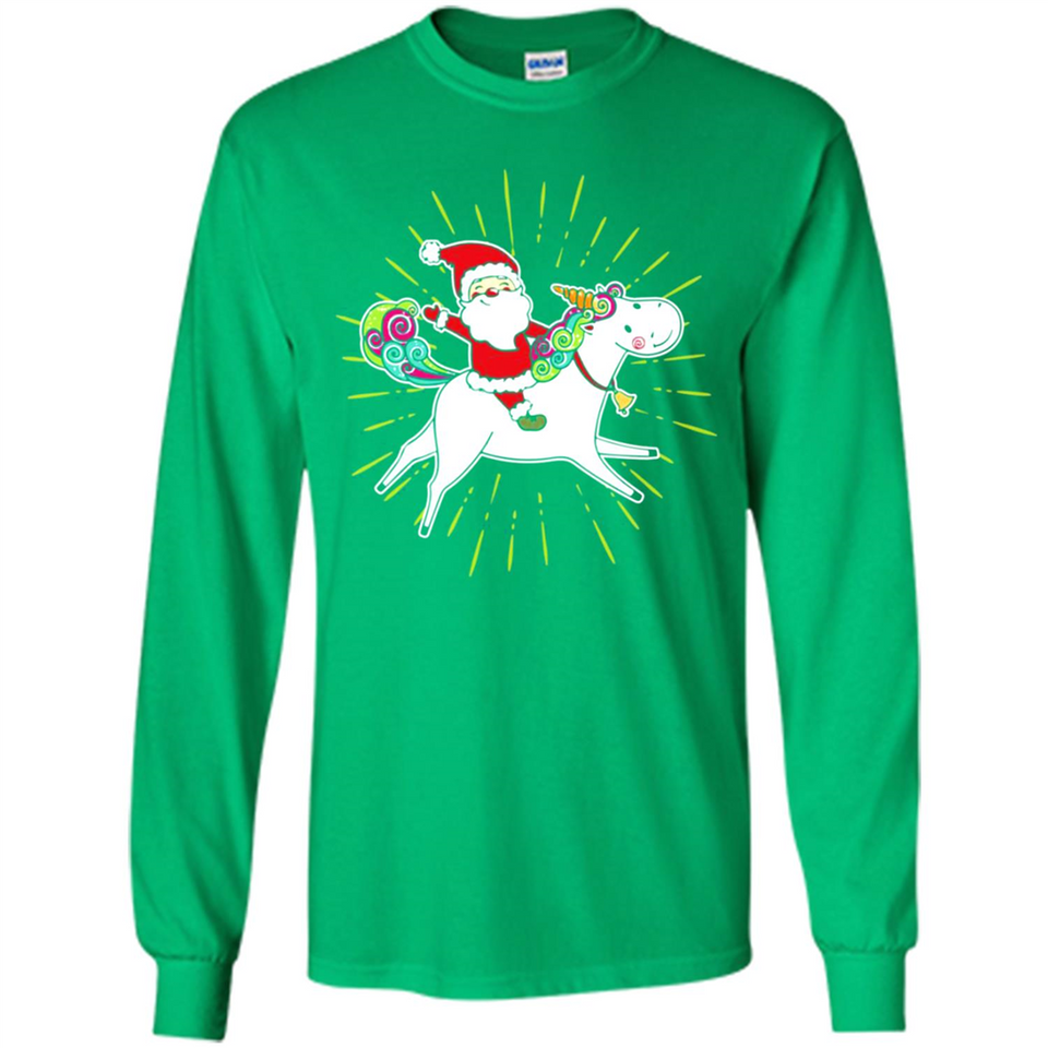 Unicorn And Santa Christmas - Long Sleeve T-Shirt