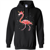 Christmas Lights Flamingo Wearing Santa Hat Funny Xmas - Hoodie
