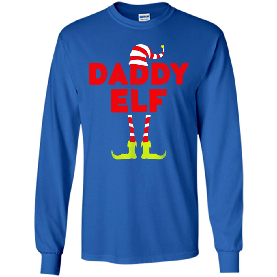 Mens Daddy Elf T-Shirt Funny Matching Christmas Costume - Long Sleeve T-Shirt