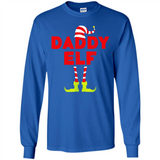 Mens Daddy Elf T-Shirt Funny Matching Christmas Costume - Long Sleeve T-Shirt