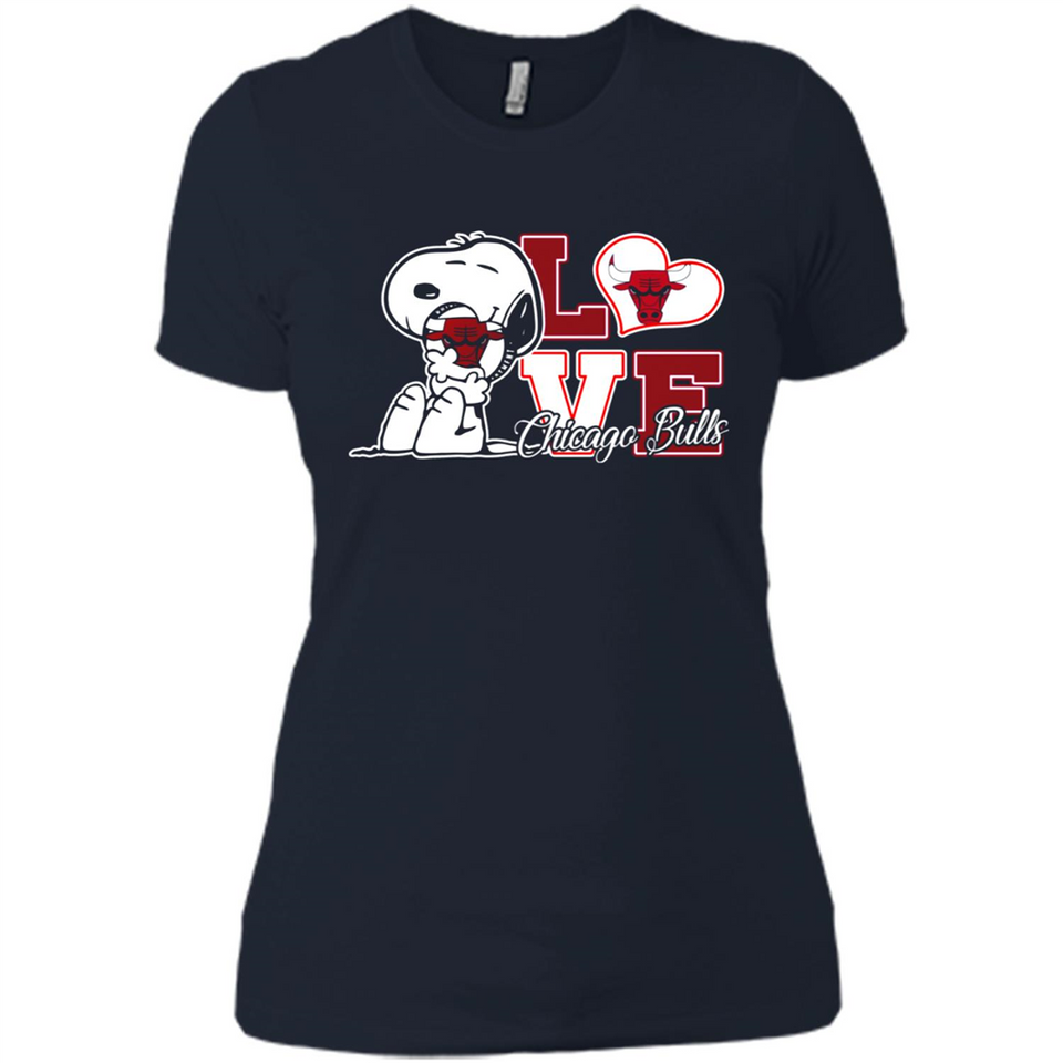 Snoopy loves NBA Chicago Bulls - Ladies' Boyfriend T-Shirt