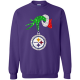 Fantastic Pittsburgh Steelers Glitter Grinch Monogram Ornament Christmas Gift - Sweatshirt