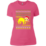 Merry Slothmas Sloth Christmas Sweater PINGPONG - Ladies' Boyfriend T-Shirt
