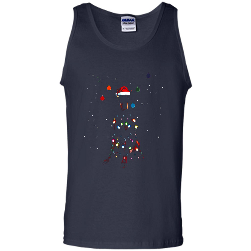 Doberman Santa Lights Christmas Dog Xmas Sweatshirt - Tank Top