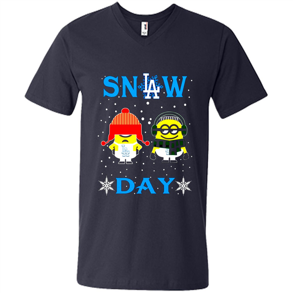 Snow Day Shirt For Los Angeles Dodgers Vs Minion Fans pingpong