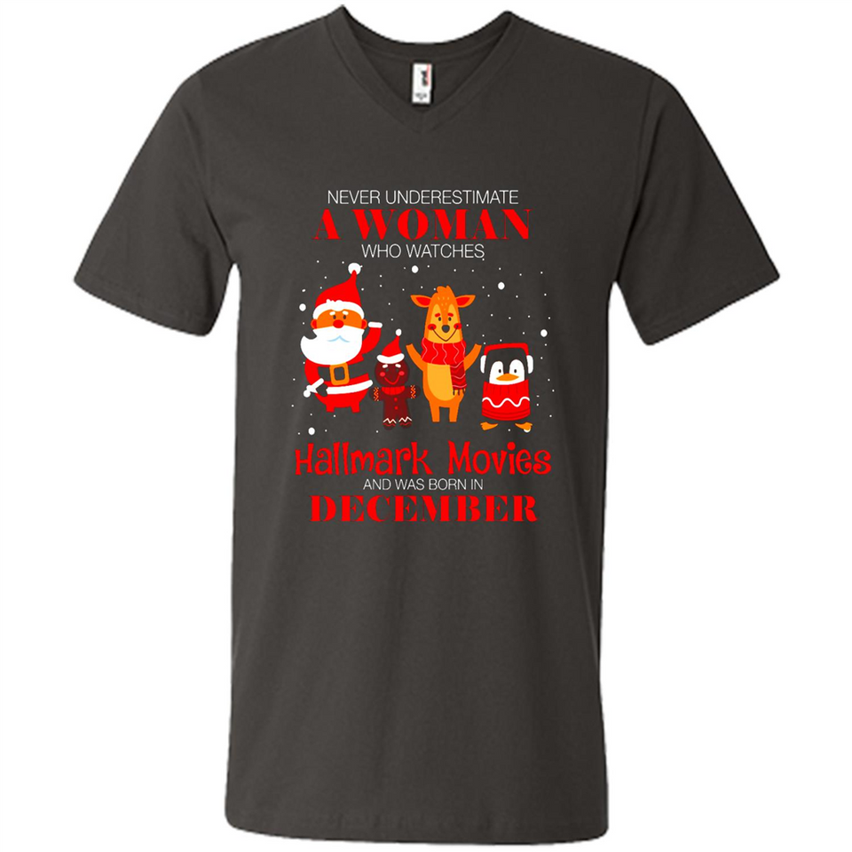 Never Underestimate A December Woman Watches Hallmark Movies Sweatshirt - Men's V-Neck