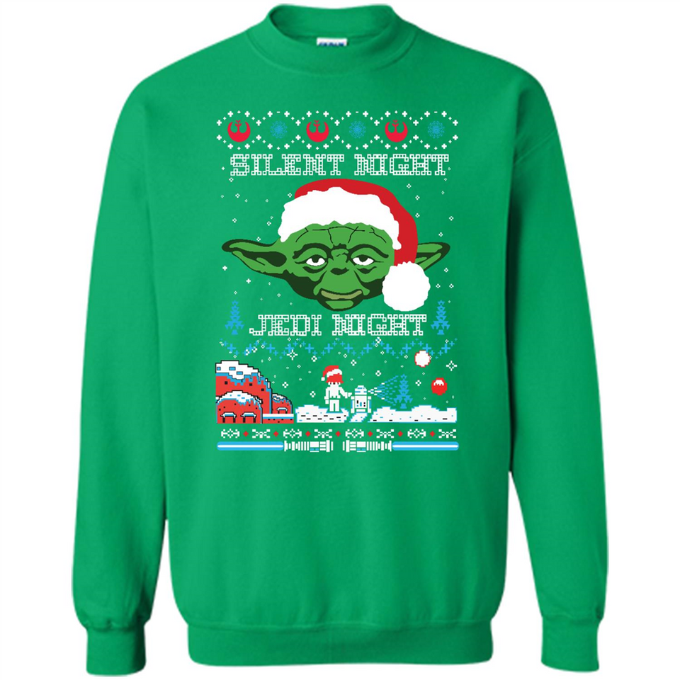 YODA SILENT NIGHT JEDI NIGHT CHRISTMAS UGLY SWEATER