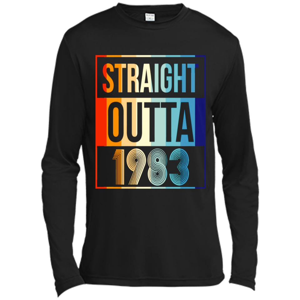 Retro Straight Outta 1983 35 Years Old - Canvas Long Sleeve T-Shirt