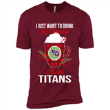 I Just Want To Drink Hot Chocolate & Watch Tennessee Titans Ugly Christmas Sweater PINGPONG