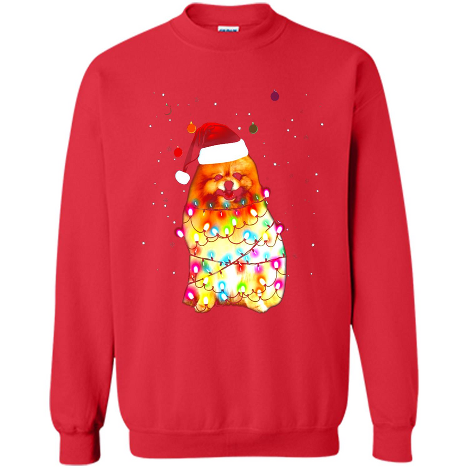 Pomeranian Santa Lights Christmas Dog Xmas Sweatshirt - Sweatshirt