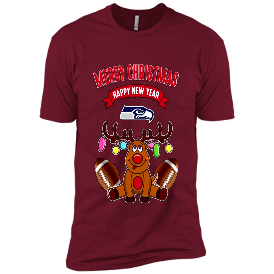Seattle Seahawks NFL Reindeer Funny Merry Christmas And Happy New Year