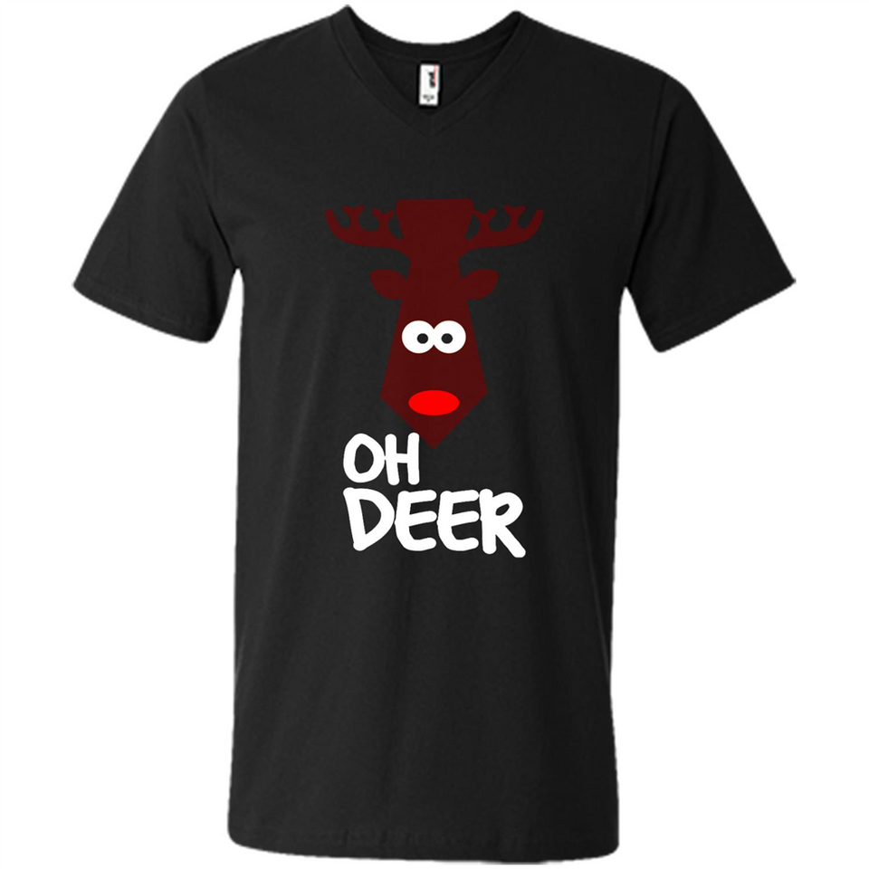 Oh Deer Christmas Reindeer Black mugs PINGPONG - Men's V-Neck