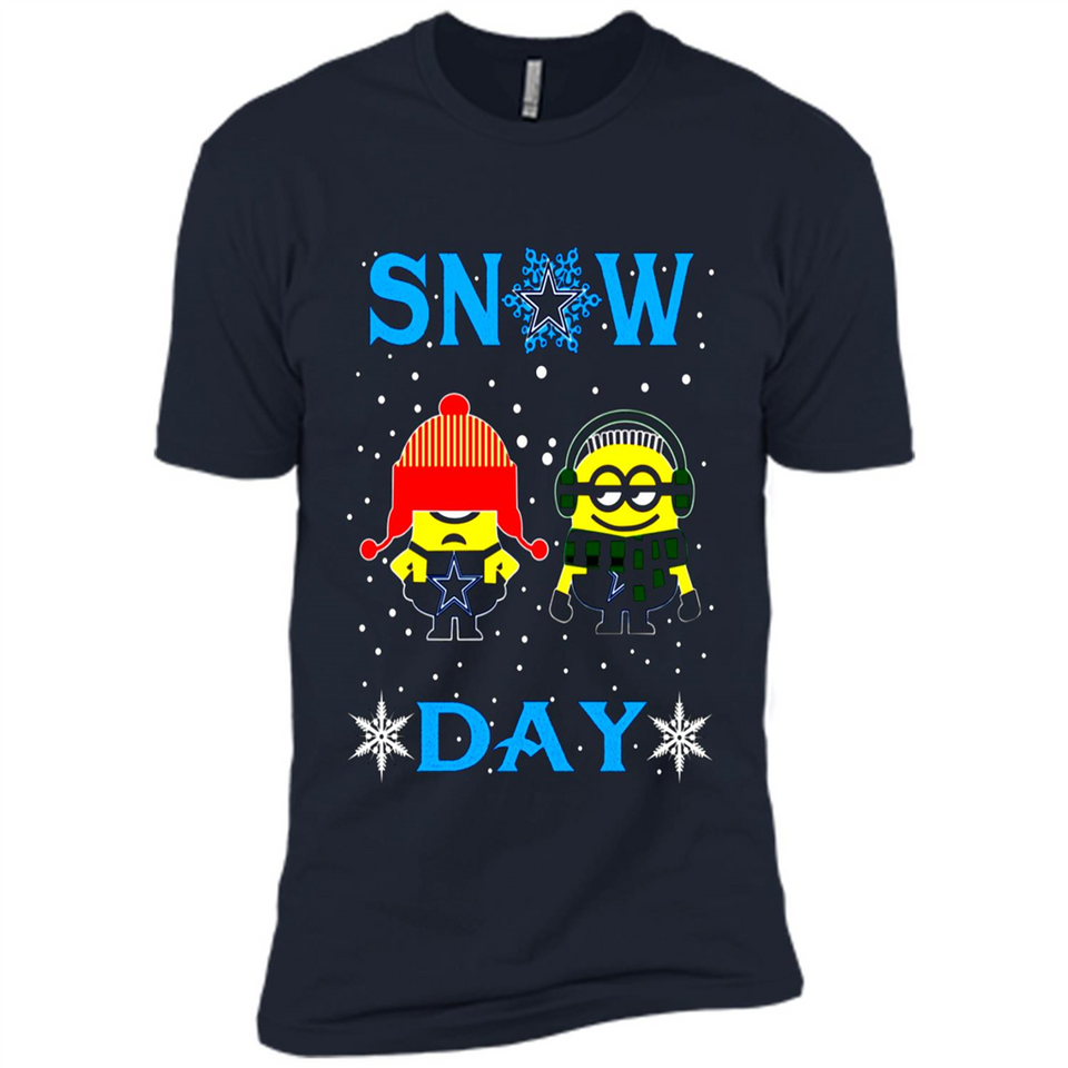 Snow Day Shirt For Dallas Cowboys Vs Minion Fans pingpong