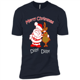 Christmas T-Shirt Santa And Reindeer Dilly Dilly - Premium Short Sleeve T-Shirt