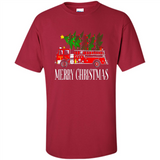 Firetruck Santa Sleigh Merry Christmas Firefighter - Shirt