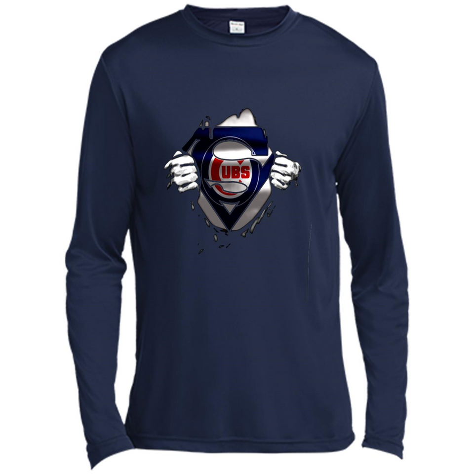 Chicago Cubs And Superman Fans - Canvas Long Sleeve T-Shirt