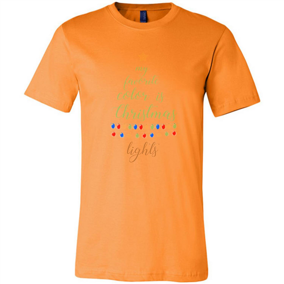 My Favorite Color is Christmas Lights Xmas Sporty T-Shirt - Canvas Unisex T-Shirt