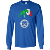 Amazing tee Oakland Raiders Glitter Grinch Monogram Ornament Christmas Gift - Long Sleeve T-Shirt