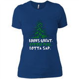 Looks Great Little Full Lotta Sap Funny Christmas Mug PINGPONG - Ladies' Boyfriend T-Shirt