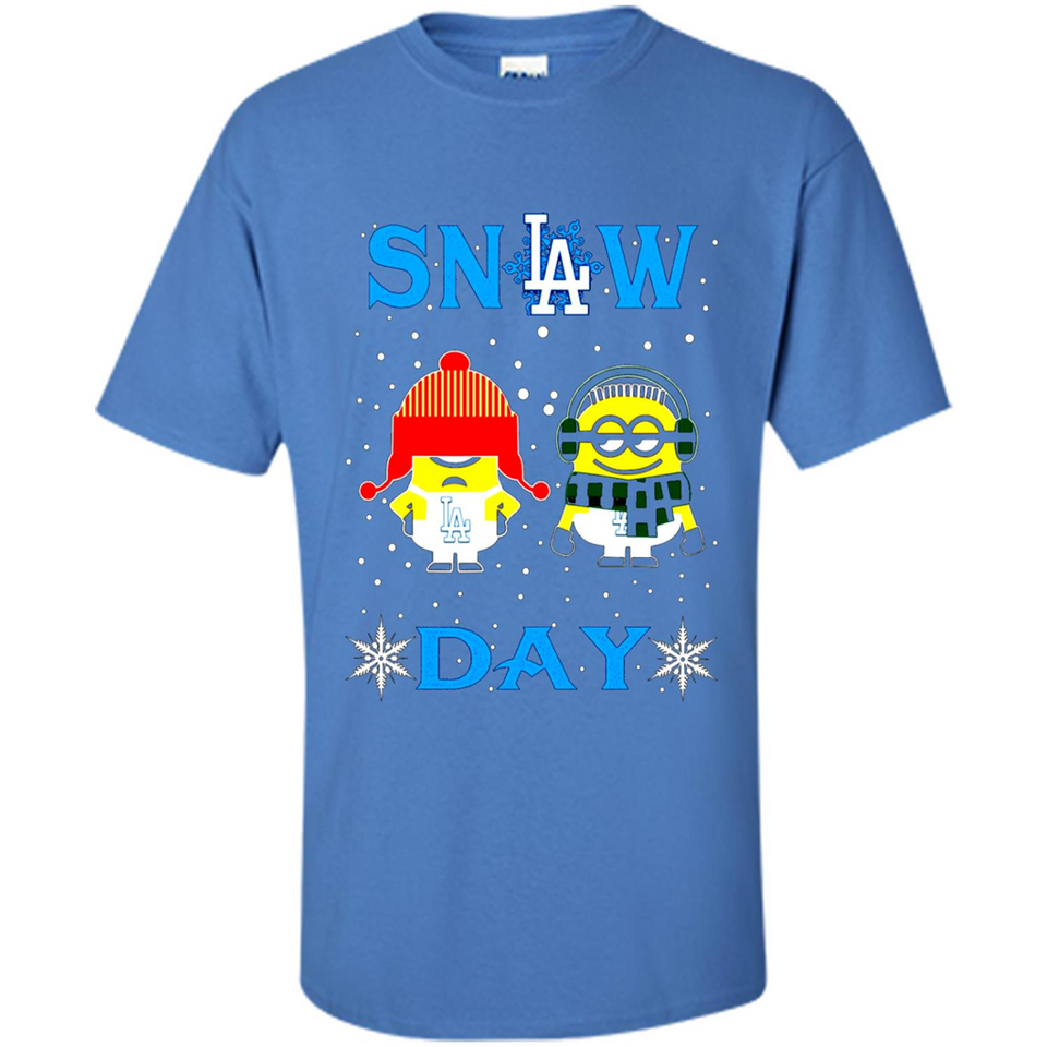 Snow Day Shirt For Los Angeles Dodgers Vs Minion Fans pingpong
