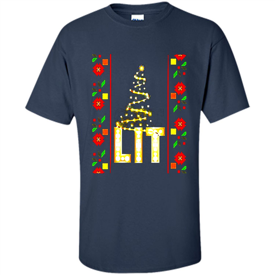 Funny Lets Get Lit Christmas Tree - Shirt