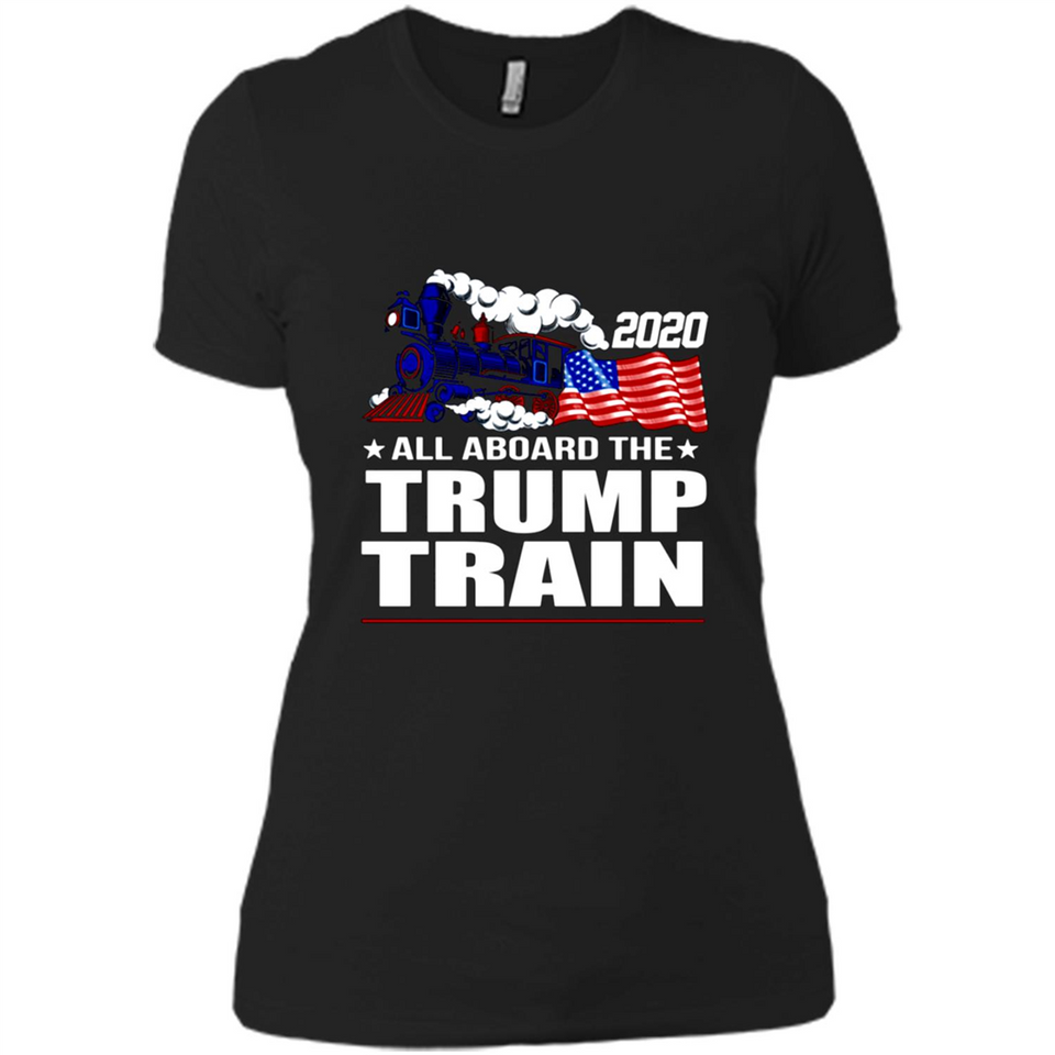 All Board The Trump Train 2020 Patriotic U.S Flag pingpong - Ladies' Boyfriend T-Shirt