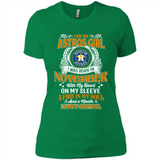 I Am An Houston Astros Girl I Was Born In November With My Heart On My Sleeve A Fire In My Soul And A Mouth I Cant Control - Ladies' Boyfriend T-Shirt