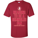 Reasons to be a Florida State Seminoles Fan Complete List on Back - Shirt