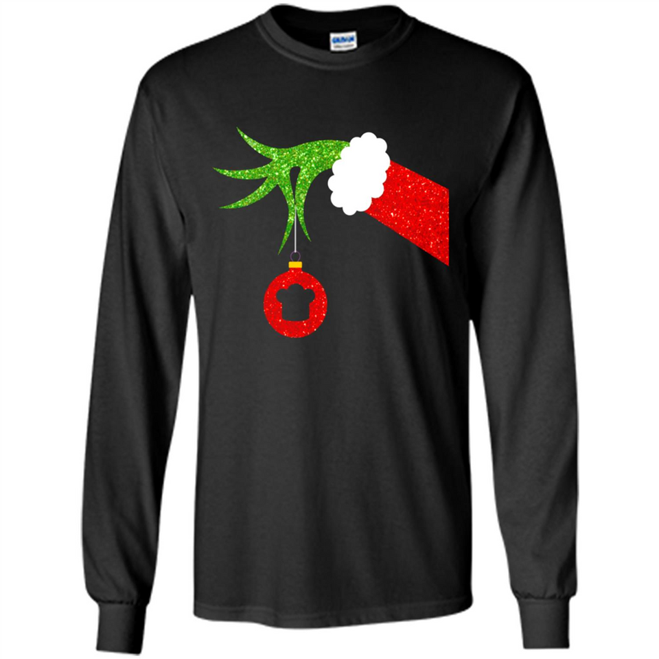 Funny Grinch Hand Holding Chef Ornament Christmas PING PONG