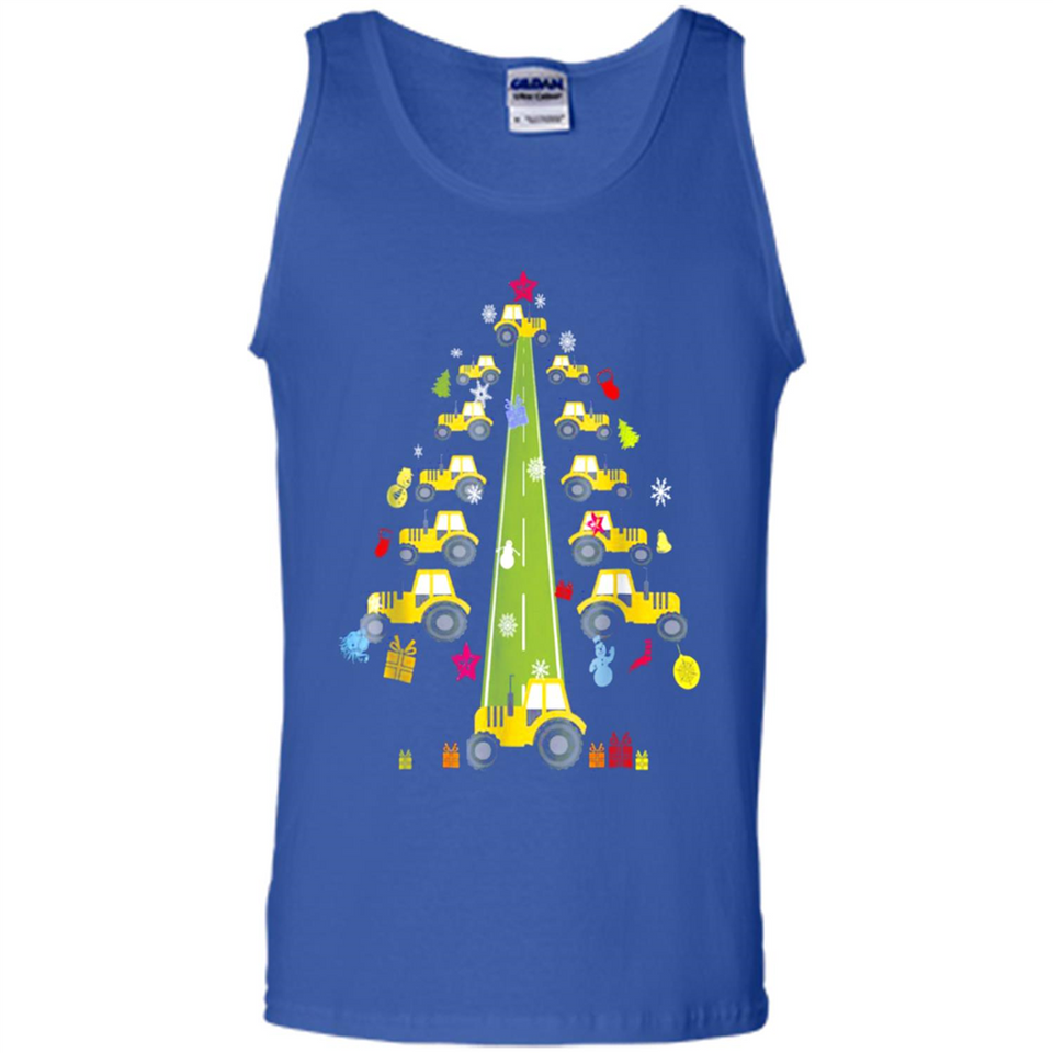 Tractor Car Christmas Tree T-shirt For Drivers