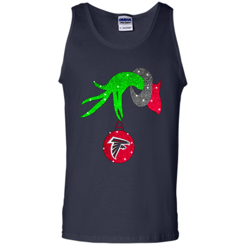 GRINCH HAND HOLDING ATLANTA FALCONS GLITTER CHRISTMAS PINGPONG