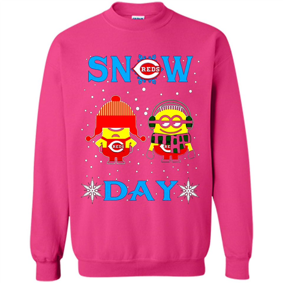 Snow Day Shirt For Cincinnati Reds Vs Minion Fans pingpong