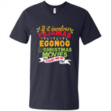 Pajamas, Eggnog and Christmas Movies Count Me In - Men's V-Neck
