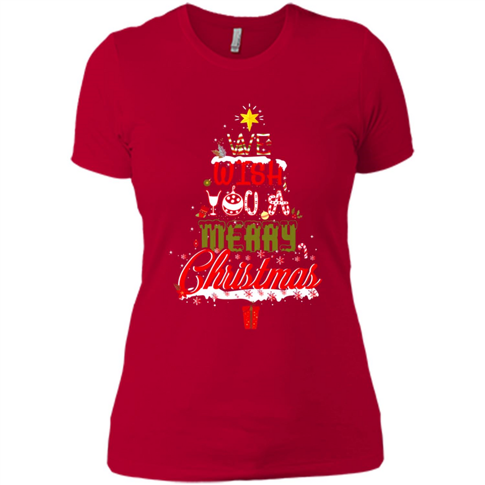 We Wish You A Merry Christmas Funny Pine Gift Sleeve - Ladies' Boyfriend T-Shirt