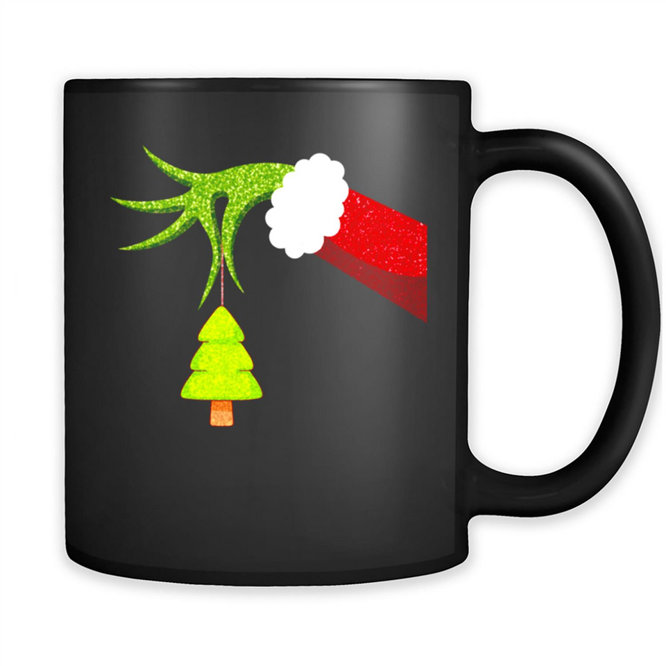 Funny Grinch Hand Holding Christmas Tree Ornament Christmas PING PONG