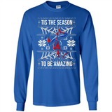 Marvel Spider Man Tis The Season To Be Amazing Ugly Christmas Mug PINGPONG - Long Sleeve T-Shirt