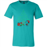 Snoopy Merry Christmas with Christmas tree T-Shirt - Canvas Unisex T-Shirt