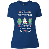 This Fighter Pilot Loves Christmas Tree Shirt with Snowman